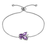 Butterfly Bracelet Birthstone February Amethyst Link - Bracelet - Aurora Tears